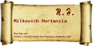 Milkovich Hortenzia névjegykártya